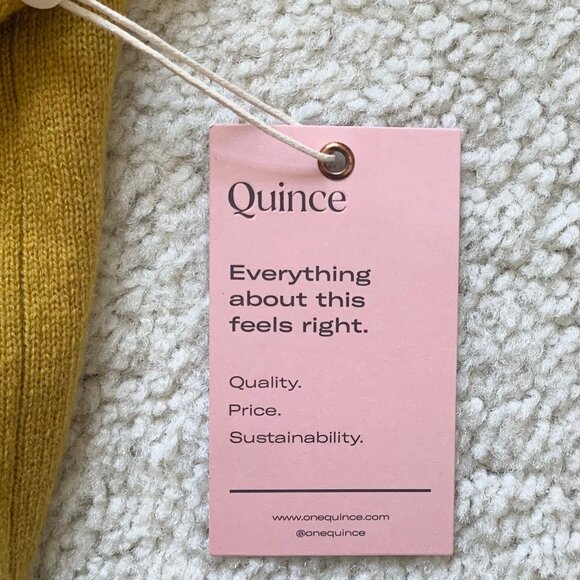 NWT Quince Mongolian Cashmere Crewneck Sweater, Spicy Mustard, Medium - Picture 8 of 8